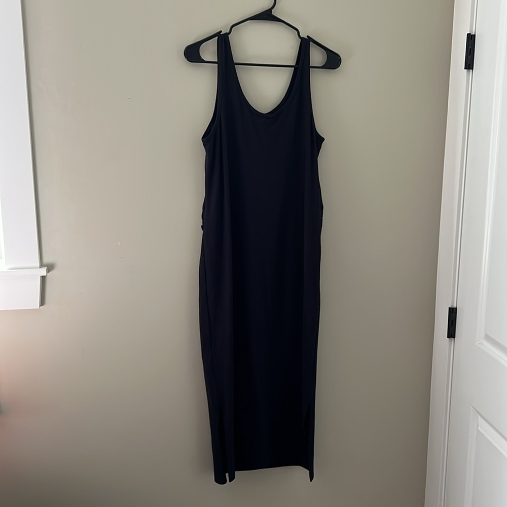 Parasuco Maternity Black Tank Maxi Dress Size Medium Stretch Cotton - Picture 3 of 5